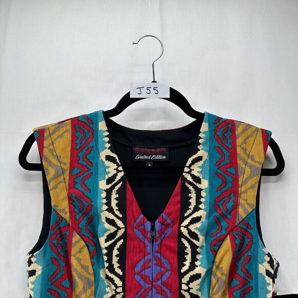 Hobby Horse Kyra Show Vest Womens S Southwestern V-Neck Full Zip Teal Multicolor - Picture 12 of 12